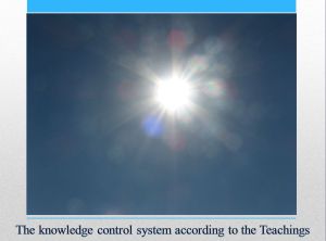 The knowledge control system according to the Teachings